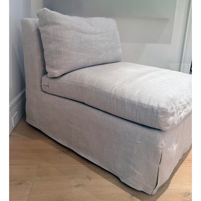 Restoration Hardware (RH) Belgian Linen Slipcovered Slipper Chair ( Matching Large Sectional Sofa in separate listing)...