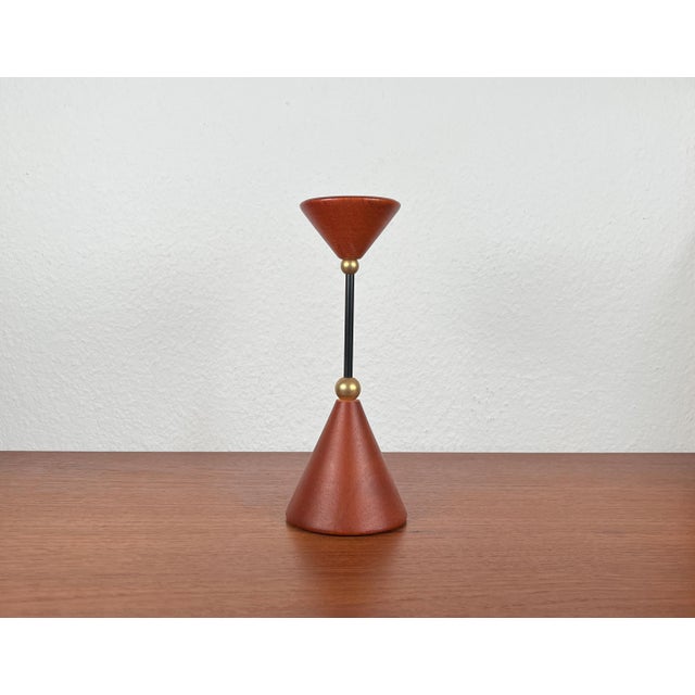 Postmodern Metal Wood Candleholder, 1980s For Sale - Image 11 of 12