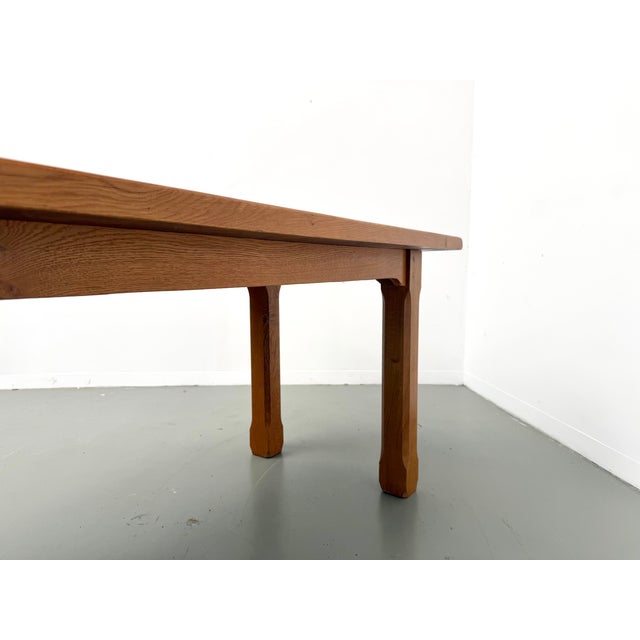Large Brutalist Dining Table in Oak, 1970s For Sale - Image 13 of 18