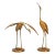 Brass Crane Bird Sculptures 1960s Set of Two Vintage Hollywood Regency Asian Style For Sale