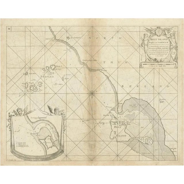 17th Century Coast of Northumberland in England including Holy and Farne Islands, 1693 For Sale - Image 5 of 5