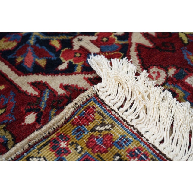 Red 1940s Vintage Heriz Rug 10'4'' X 14'0'' For Sale - Image 8 of 9
