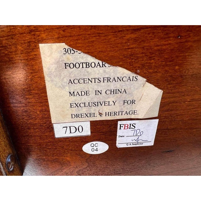 Drexel-Heritage Flame Mahogany and Cherry Queen Bed Headboard and Footboard For Sale - Image 10 of 10