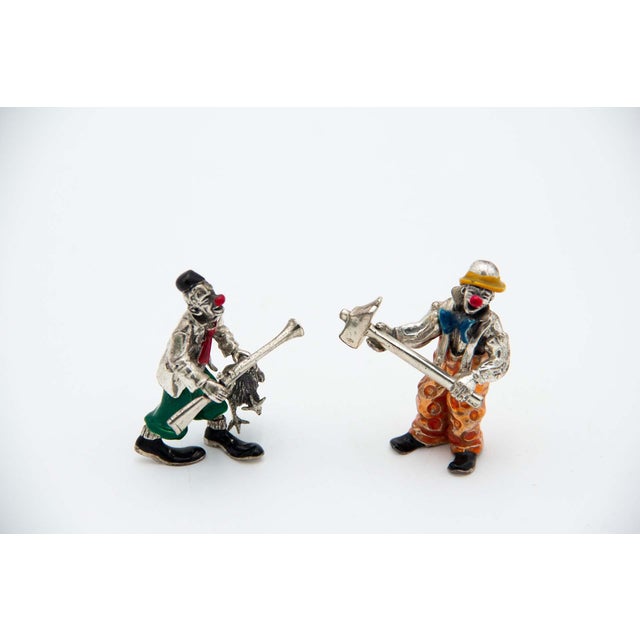 Clowns in Multi-Colored Enameled Silver, Set of 3 For Sale - Image 5 of 7