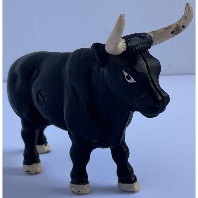 1940s Cast Iron Bull Coin Bank - For Sale In Monterey, CA - Image 6 of 11