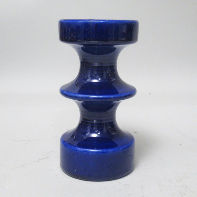 Blue Ceramic Candleholder by Cari Zalloni for Steuler, 1970s For Sale - Image 8 of 8