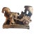 Vintage Mid-Century Chinese Hand-Carved Limestone Chariot Procession Sculpture - 2 Pieces For Sale