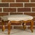 Wood 19th Century French Louis XV Style Walnut Footstool with Custom Linen Upholstery For Sale - Image 7 of 12