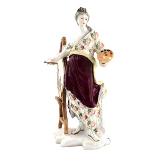 Porcelain Allegory of Painting Figurine, 19th Century For Sale