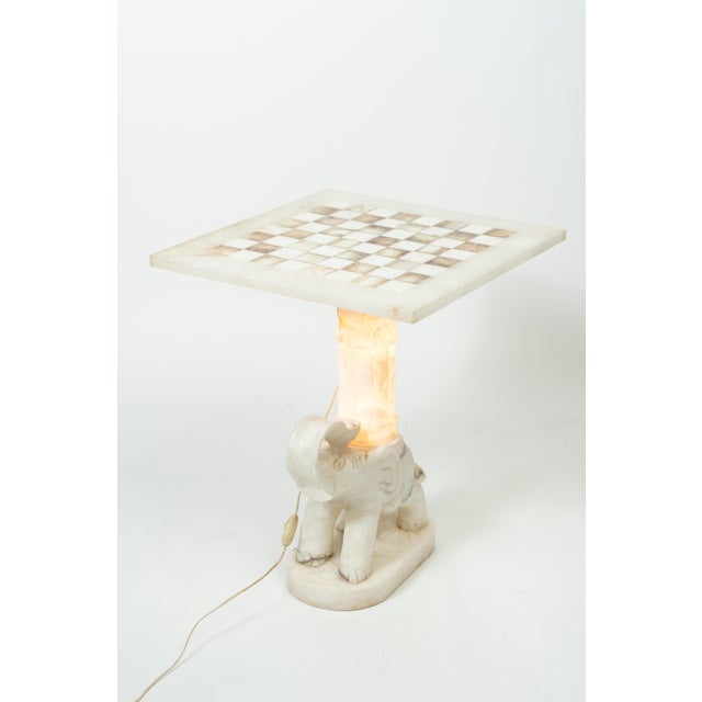 Brown Vintage Elephant Onyx Game Table, 1950s For Sale - Image 8 of 8