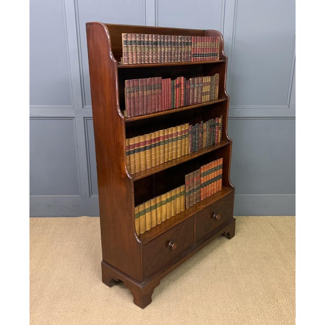 Victorian Mahogany Waterfall Open Bookcase, 1880 For Sale - Image 15 of 15