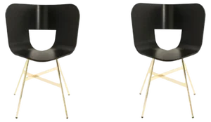 Set of Tria Gold 4 Legs Chairs by Colé Italia
