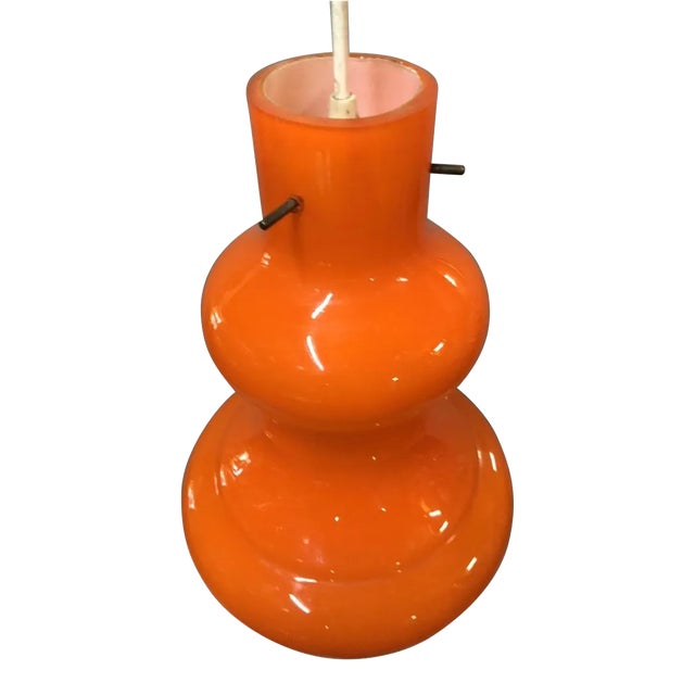 Opaline Orange Ceiling Lamp, 1970s For Sale