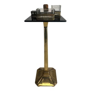 Viennese Secession Side Table in Brass and Opal Glass by Josef Hoffmann, 1890s For Sale