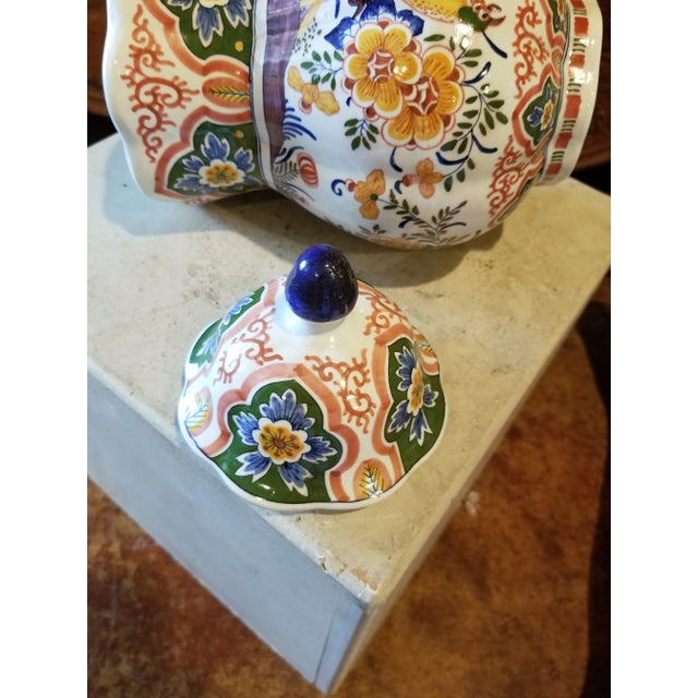 Polychrome Delft Style Storage Jar For Sale In San Antonio - Image 6 of 8