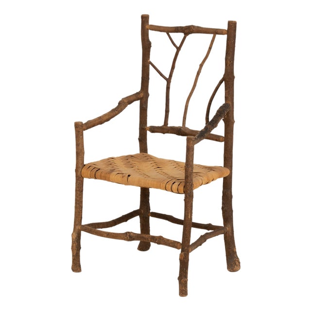 Adirondack Style Rustic Twig and Branch Arm Chair For Sale