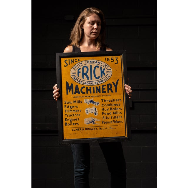 c. 1920s; Frick Company Inc., Waynesboro, PA. Antique painted metal sign for the Frick Co., a manufacturer of large...