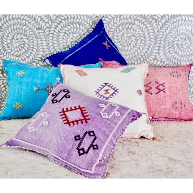 Moroccan Moroccan Berber Sabra Purple Throw Pillow For Sale - Image 3 of 3