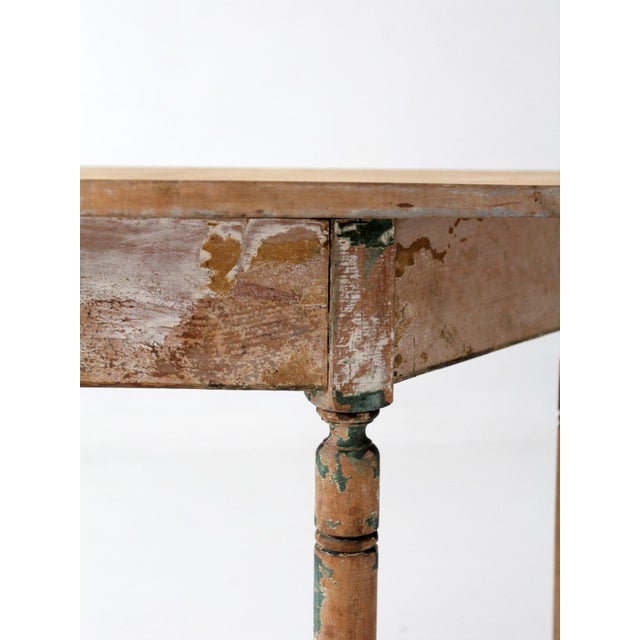 Antique Primitive Demi Lune Console Table For Sale - Image 6 of 18