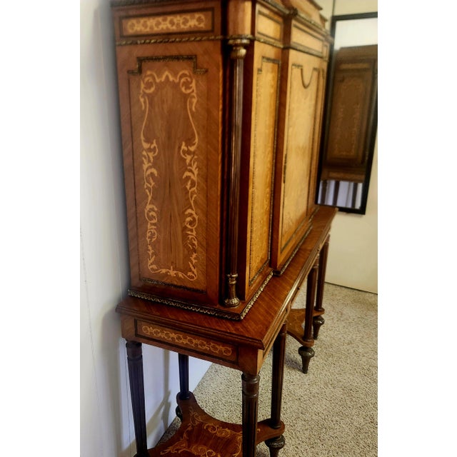19th C French Marquetry and Ormolu Cabinet on Stand For Sale - Image 18 of 18