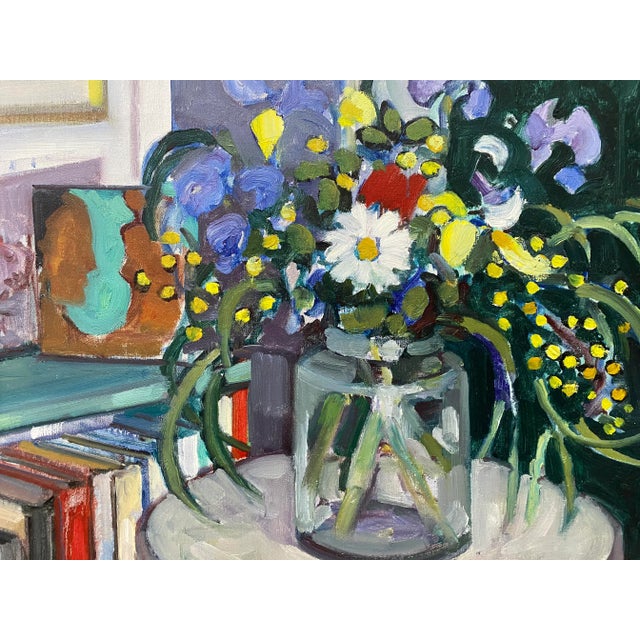 Green Rafael Duran Benet "Eucalyptus and Flowers" Still Life For Sale - Image 8 of 11