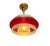 1970s Vintage Pendant Lamp in Red and Clear Plastic with Glass Shade, 1970s For Sale - Image 5 of 11