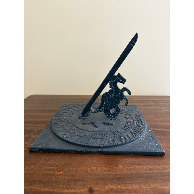 Late 20th Century Vintage English Country Iron Garden Sundial "I Only Count Life's Sunny Hours" For Sale - Image 5 of 12
