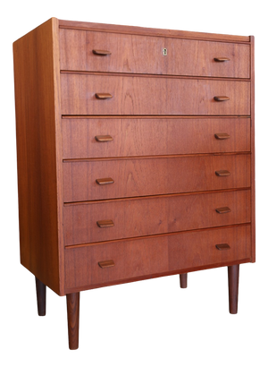 Danish Teak Chest of 6 Drawers, 1960s
