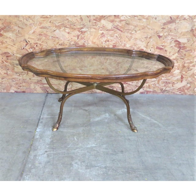 Jansen Style Oak Iron Coffee Table Chairish