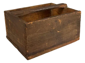 Antique Farmhouse Machinist Wood Tool Box Caddy