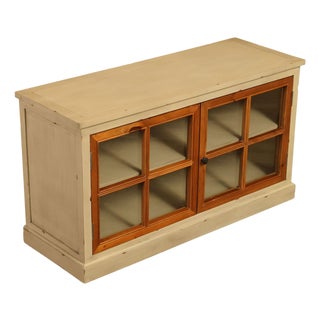 Pier 1 Imports Painted Farmhouse Style Two Tone Media Console For Sale