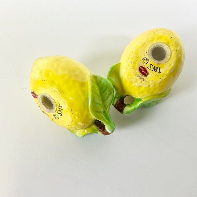 1970s Vintage Italian Mediterranean Hollywood Regency Lemon Salt & Pepper Shakers - A Pair For Sale - Image 15 of 15