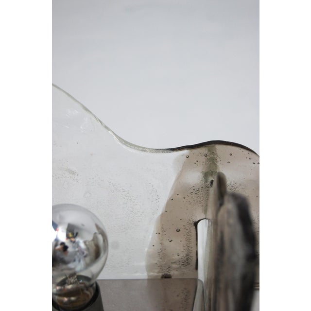 Metal Italian Murano Glass Wall Lamps by Carlo Nason for Mazzega, 1970s, Set of 2 For Sale - Image 7 of 18