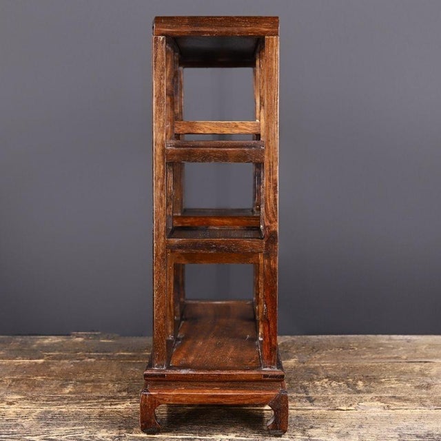 Vintage Chinese Huali Rosewood Curio Display Stand | Ming Style Scholars Shelf For Sale - Image 9 of 9