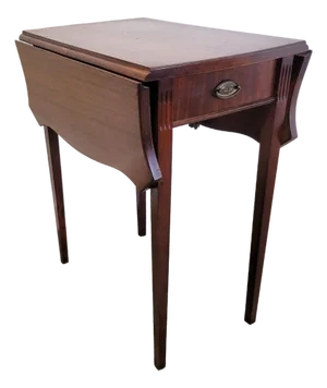 1940s Mahogany Pembroke Style Drop-Leaf Table — Federal / Hepplewhite Revival