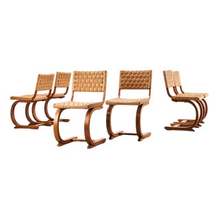 Vintage Dining Chairs by Bas Van Pelt for My Home, 1936, Set of 6 For Sale