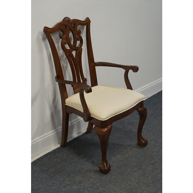 Universal Furniture Universal Furniture Mahogany Contemporary Traditional Chippendale Style Dining Arm Chair For Sale - Image 4 of 10