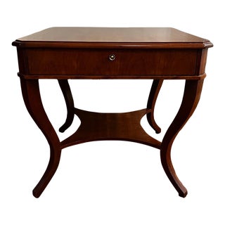 1990s Henredon Neoclassical Side Table With Drawer For Sale