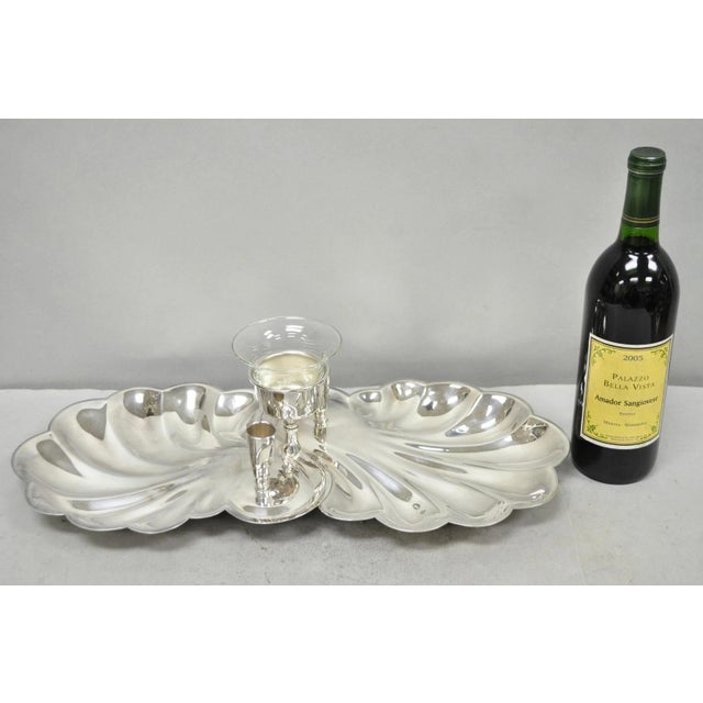 Vintage Sheffield Silver Plated Clam Shell Shrimp Cocktail Serving Platter Tray For Sale - Image 12 of 12
