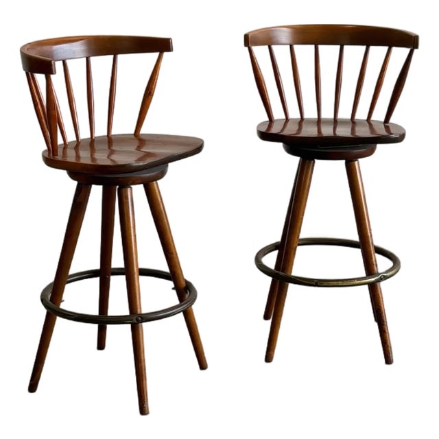 Mid-Century Modern Barstools - Pair For Sale