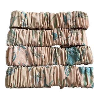 1980s Art Deco Pastel Fabric Curtain Tie Backs - Set of 4 For Sale