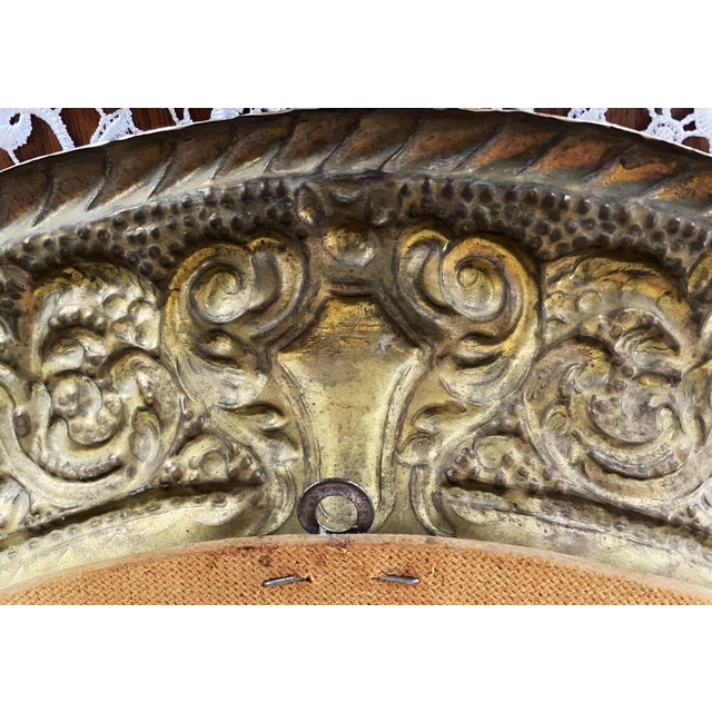 French-Style Round Mirror with Brass Frame, 1970s For Sale - Image 16 of 18