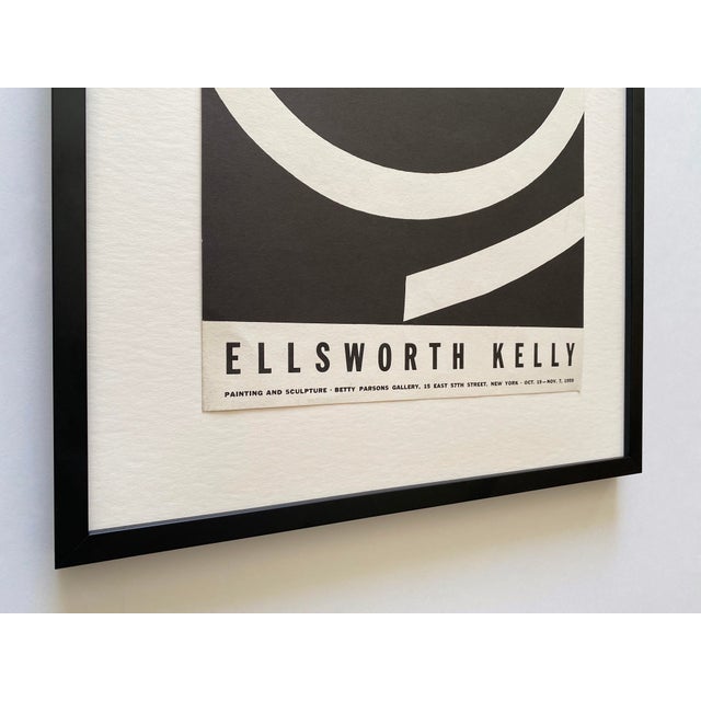 Ellsworth Kelly Vintage 1959 Mid Century Modernist Lithograph Print " Running White " Framed Minimalist Exhibition Poster For Sale - Image 10 of 18