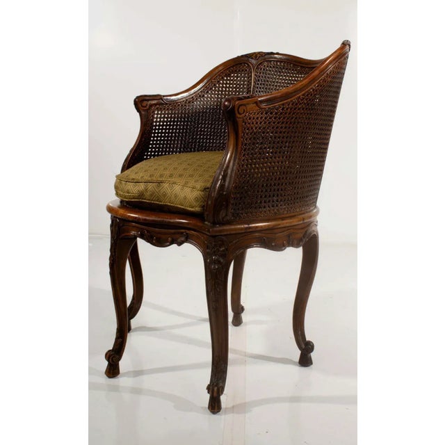 Antique French Regency Double Cane Walnut Chair.