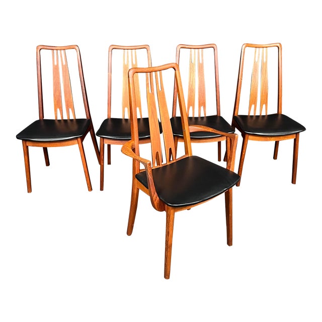 1960s Vintage Mid Century Danish Teak Dining Chairs by Anders Jensen - Set of 5 For Sale