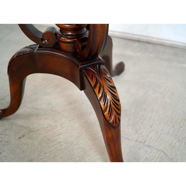 1920’s Antique Neoclassical Chippendale Style Travertine Pie Crust Pedestal Table For Sale - Image 12 of 12