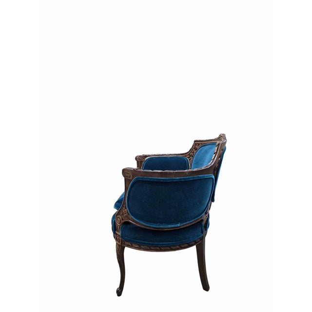 Antique French Louis XV and Louis XVI Style Armchairs Newly Upholstered – Set of 2 For Sale - Image 10 of 12