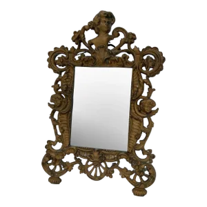 Late 19th Century Ornate Gilt Brass Mirror