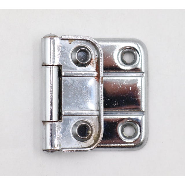 Pair of Vintage Art Deco 2 X 1.5 In. Chrome Cabinet Hinges For Sale - Image 4 of 4