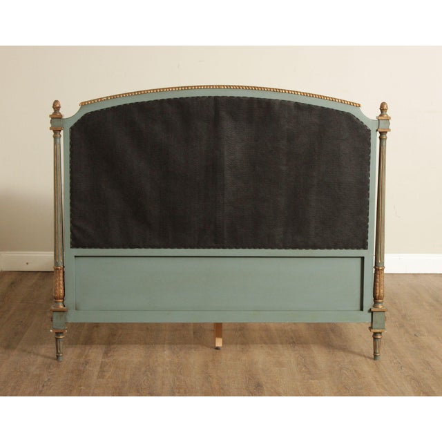French Market Collection Louis XVI Style Upholstered Queen Bed Frame with Painted Finish For Sale - Image 18 of 18